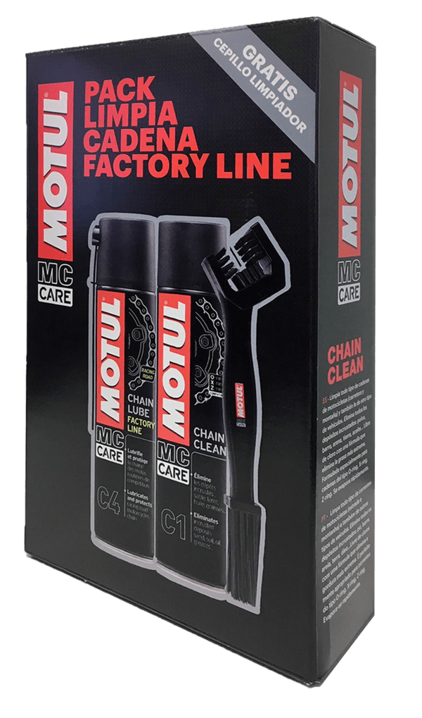 Kit Pulizia Catena Moto Motul C1 + Grasso Lubrificante C4 Mc Care Spray